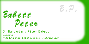 babett peter business card